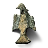 Roman Enamelled Bronze Bird Plate Brooch