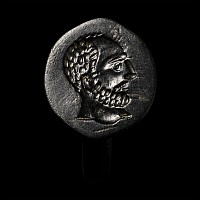 Greek Bronze Ring with Bust of a Philosopher
