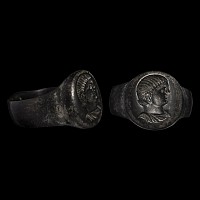Roman Bronze Ring with Bust