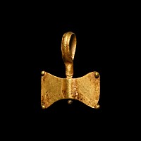 Migration Period Gold Double Axehead Pendant