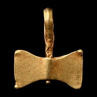 Migration Period Gold Double Axehead Pendant