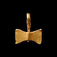 Migration Period Gold Double Axehead Pendant