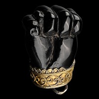 Silver-Gilt Mounted Jet 'Figa' Amulet