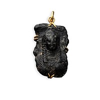 Egyptian Steatite Bust in a Gold Pendant