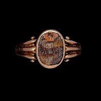 Roman Agate Gemstone of Syncretistic Fortuna in Gold Ring