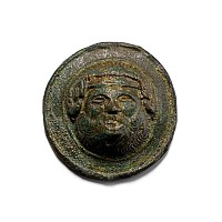 Roman Bronze Mount with Satyr Face