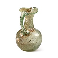 Roman Iridescent Green Glass Oinochoe