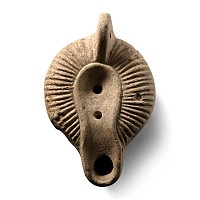 Roman African Terracotta Oil Lamp with Radiating Ridges