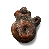 Romano-Egyptian Terracotta Oil Lamp with Eros