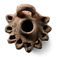 Romano-Jewish Terracotta Multinozzle Oil Lamp