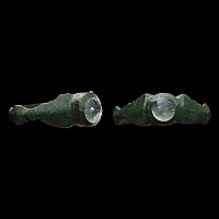 Roman Bronze Ring with Glass Gem