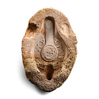 Late Roman Stone Redware Oil Lamp Upper Mould