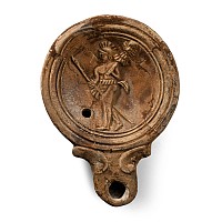 Roman Terracotta Oil Lamp with Mars