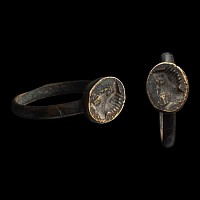 Roman Bronze Signet Ring with Bust