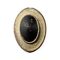 Roman Gilt Bronze Umbonate Plate Brooch with Conical Gem