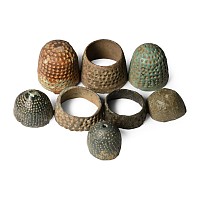Medieval Bronze Beehive and Other Thimble Collection