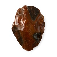 French Stone Age Mousterian Knapped Flint Bifacial Handaxe