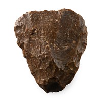 French Stone Age Triangular Mousterian Knapped Flint Handaxe