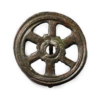 Roman Bronze Chariot Wheel Plate Brooch