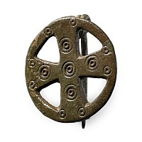 Dark Age Bronze Cross Plate Brooch