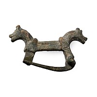 Roman Bronze Double-Horse Brooch
