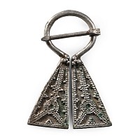 Viking Inspired Silver Omega Brooch