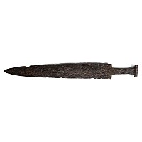 Scythian Iron Wide-Bladed Sword with Engraved Decoration