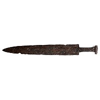 Scythian Iron Wide-Bladed Sword with Engraved Decoration