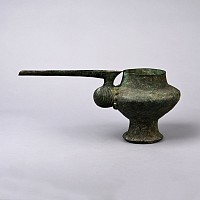Large Amlash Bronze Spouted Libation Vessel