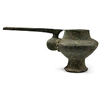 Large Amlash Bronze Spouted Libation Vessel