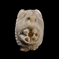 Medieval Marble Head of a Demonic Lion
