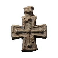 Byzantine Lead Cross Pendant