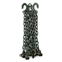 Viking Age Bronze Pendant Hanger with Horse Heads and Chain Drops
