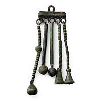 Viking Age Bronze Pendant Hanger with Bell Drops