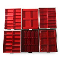 Group of Six [6] Lindner Lined Collector's Trays