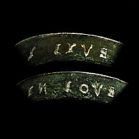 Post Medieval 'I LIVE IN LOVE' Bronze Posy Ring