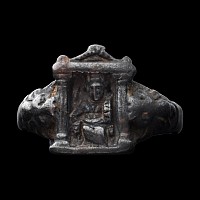 Byzantine Silver Architectural Ring Bezel