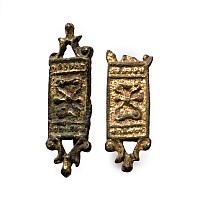 Tudor Period Knight's Gilt-Bronze Belt Mount Group