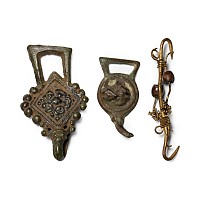 Tudor Period Bronze Hook Fastener Group
