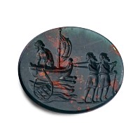 Georgian Period Bloodstone Gemstone with Christ Fishing