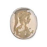 Post Medieval Chalcedony Gemstone with Bust of Minerva