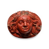 Post Classical Red Jasper Cameo of Medusa