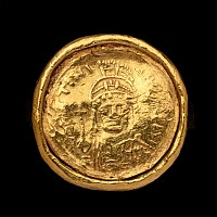 Byzantine Gold Solidus in Gold Ring