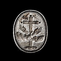 Post Medieval Silver Religious Seal with Boxwood Handle
