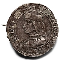 Louis XIV Silver Jetton in Later Silver Brooch