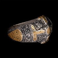 Seljuk Silver Ring with Gilt Cross
