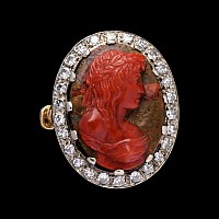 Hardstone Cameo of a Muse in Ring
