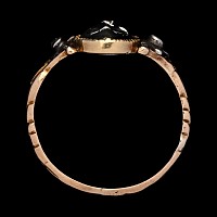 Gem-Set Masquerade Gold Ring with Love Inscription