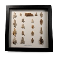 Framed Northern Ireland Stone Age Knapped Arrowhead and Tool Collection