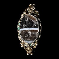 Roman Sardonyx Gemstone in Silver Ring